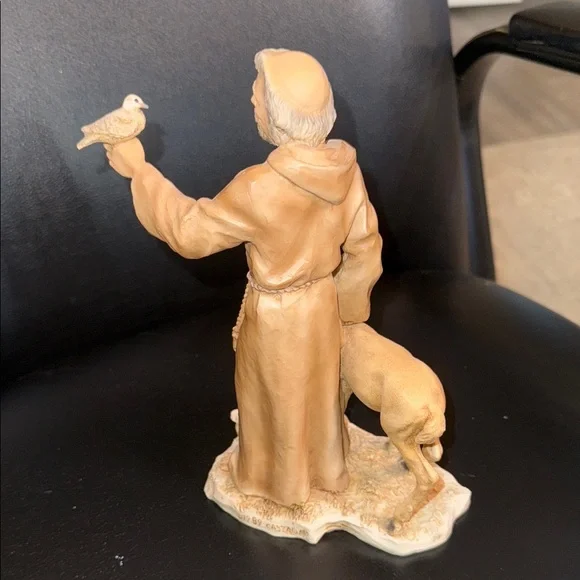 Italian Vintage Saint Francis of Assisi Castagna   Sculpture 1989 - Picture 13 of 13
